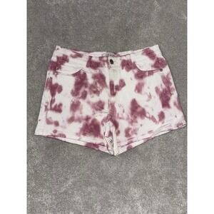 Judy Blue White and Pink Tie-Dye Jean Shorts